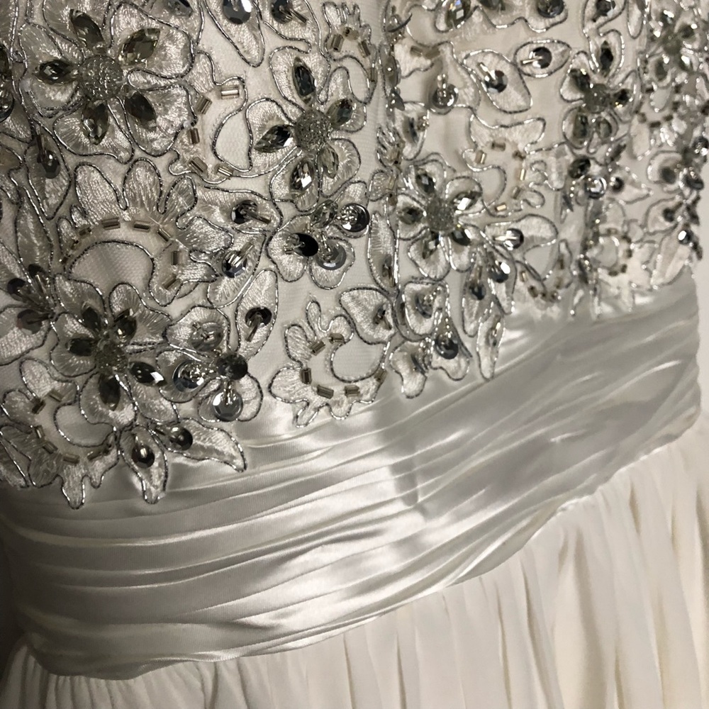 White Embellished Formal Dress